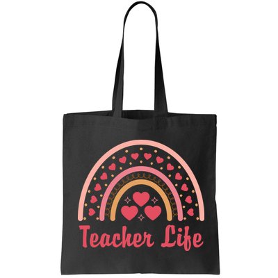 Teacher Life Rainbow Valentines Day Gift Bag