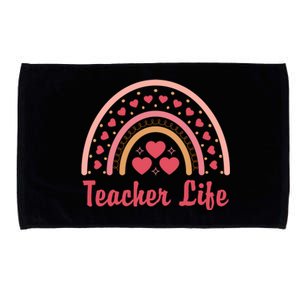 Teacher Life Rainbow Valentines Day Gift Microfiber Hand Towel