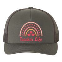 Teacher Life Rainbow Valentines Day Gift Yupoong Adult 5-Panel Trucker Hat