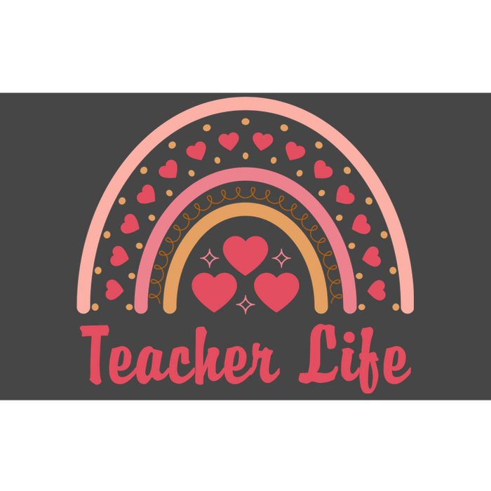 Teacher Life Rainbow Valentines Day Gift Bumper Sticker