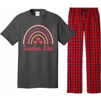 Teacher Life Rainbow Valentines Day Gift Pajama Set