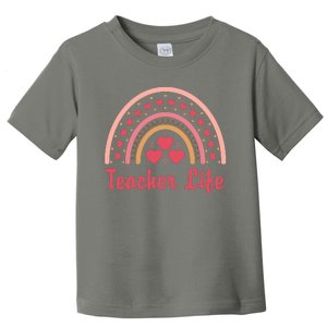 Teacher Life Rainbow Valentines Day Gift Toddler T-Shirt