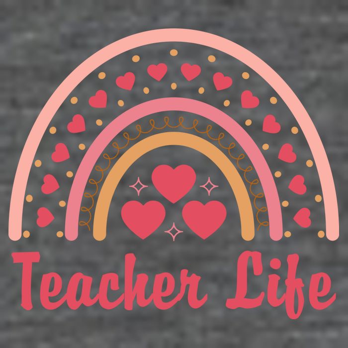 Teacher Life Rainbow Valentines Day Gift Women's V-Neck T-Shirt