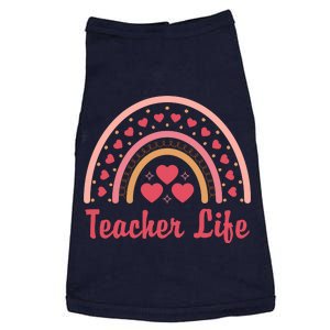 Teacher Life Rainbow Valentines Day Gift Doggie Tank