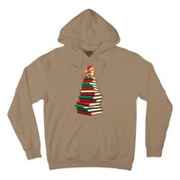 Tree Love Reading Books Cat Librarian Funny Christmas Hoodie