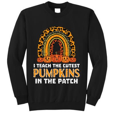 Teach Leopard Rainbow Cute Halloween Costume Teacher Sweatshirt