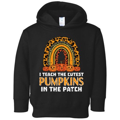 Teach Leopard Rainbow Cute Halloween Costume Teacher Toddler Hoodie