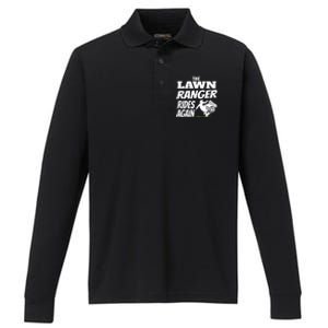 The Lawn Ranger Rides Again Lawn Mower Mowing Performance Long Sleeve Polo