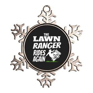 The Lawn Ranger Rides Again Lawn Mower Mowing Metallic Star Ornament