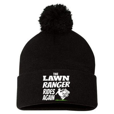 The Lawn Ranger Rides Again Lawn Mower Mowing Pom Pom 12in Knit Beanie