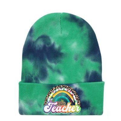 Teacher Life Rainbow Teacher Shirts for  Best Teacher Tie Dye 12in Knit Beanie