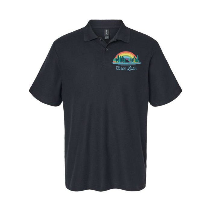 Torch Lake Rainbow Lake Souvenir Softstyle Adult Sport Polo