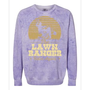 The Lawn Ranger Rides Again Landscraper Mower Landscaping Colorblast Crewneck Sweatshirt