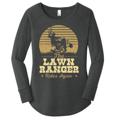 The Lawn Ranger Rides Again Landscraper Mower Landscaping Women's Perfect Tri Tunic Long Sleeve Shirt