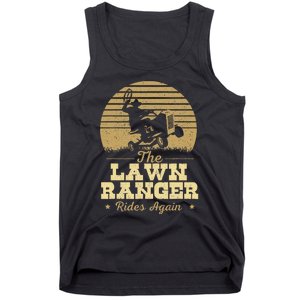 The Lawn Ranger Rides Again Landscraper Mower Landscaping Tank Top