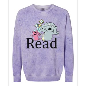 Teacher Library Read Book Club Piggie Elephant Pigeons Funny Colorblast Crewneck Sweatshirt