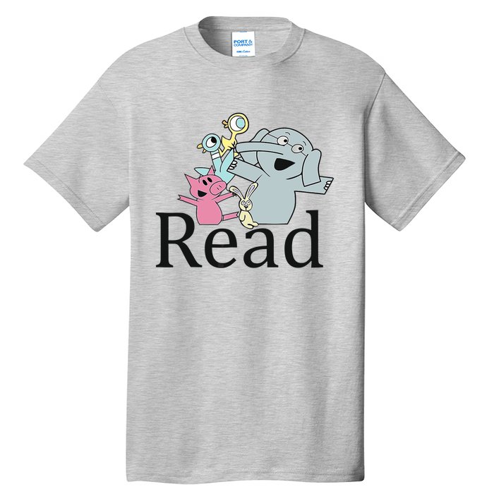 Teacher Library Read Book Club Piggie Elephant Pigeons Funny Tall T-Shirt