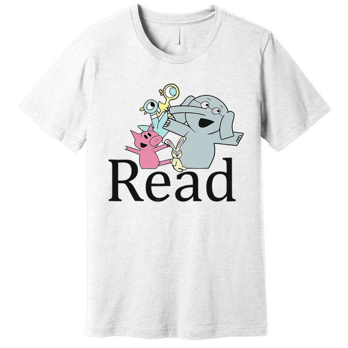 Teacher Library Read Book Club Piggie Elephant Pigeons Funny Premium T-Shirt