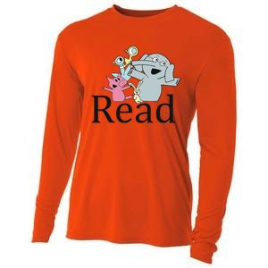 Teacher Library Read Book Club Piggie Elephant Pigeons Funny Cooling Performance Long Sleeve Crew