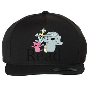 Teacher Library Read Book Club Piggie Elephant Pigeons Funny Wool Snapback Cap