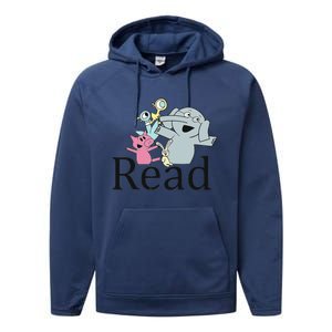 Teacher Library Read Book Club Piggie Elephant Pigeons Funny Performance Fleece Hoodie