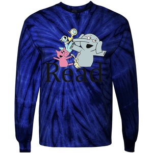 Teacher Library Read Book Club Piggie Elephant Pigeons Funny Tie-Dye Long Sleeve Shirt