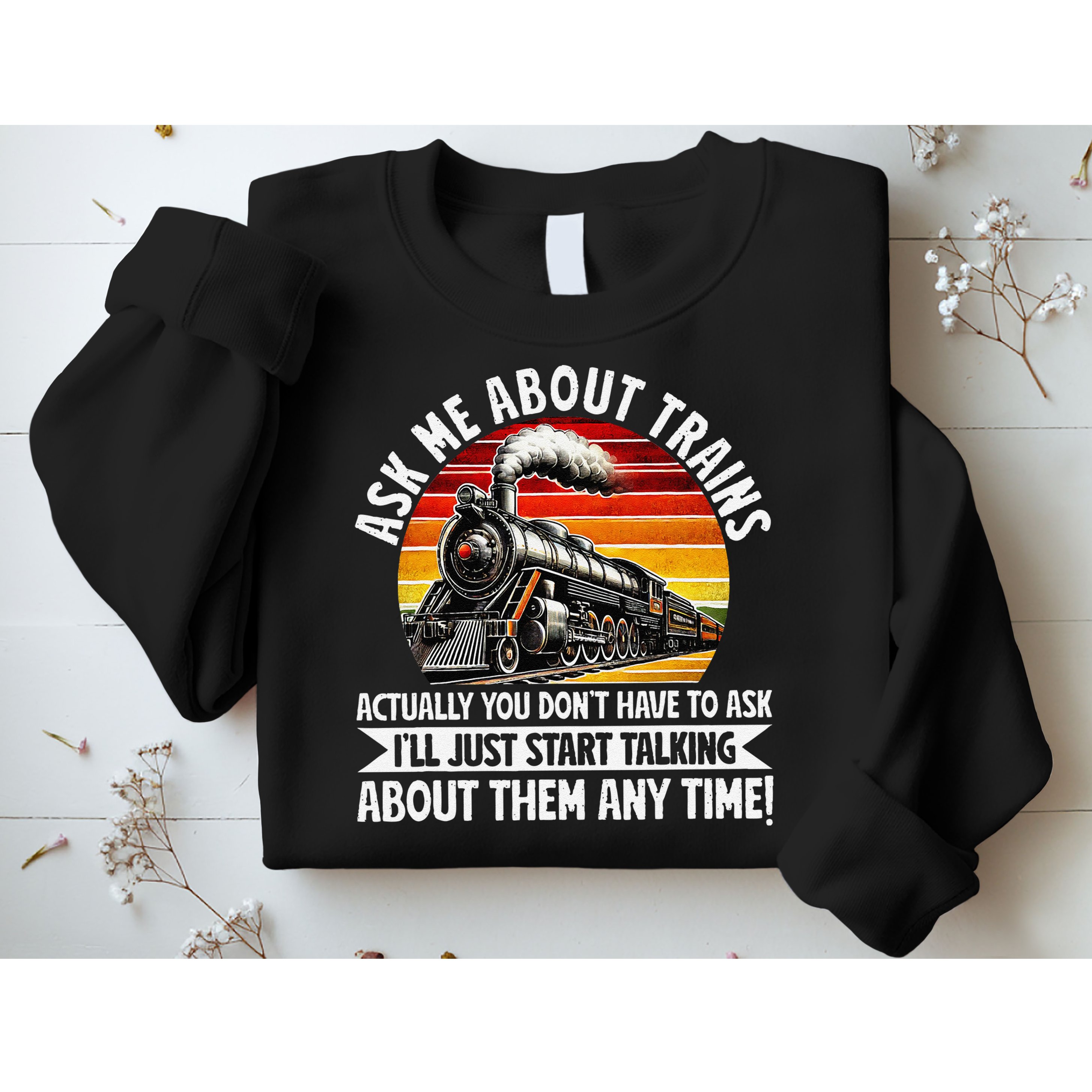 Train Locomotive Railway Conductor Train Engineer Retro Sweatshirt