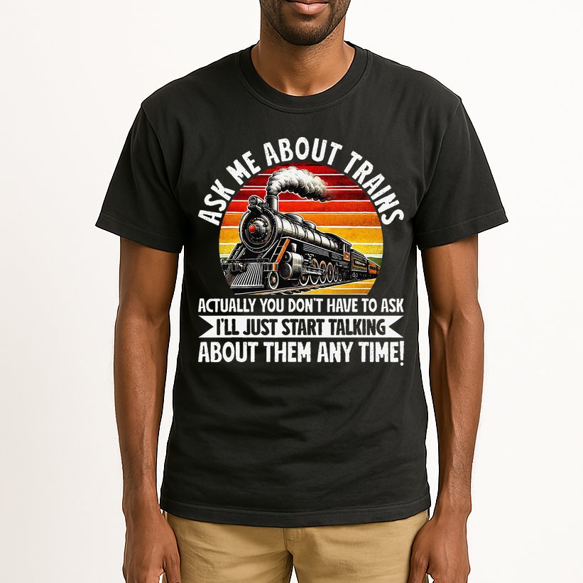 Train Locomotive Railway Conductor Train Engineer Retro Tall T-Shirt