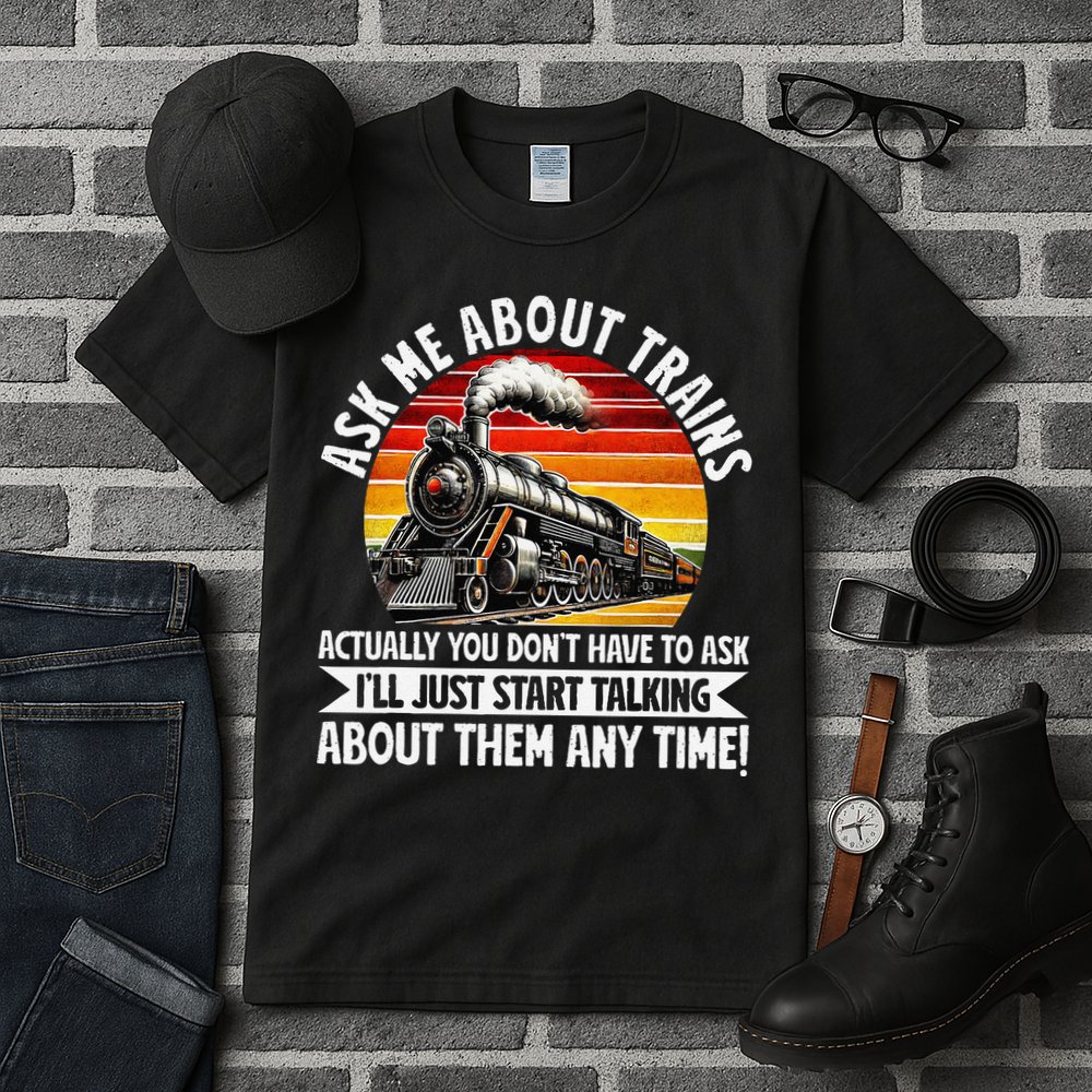 Train Locomotive Railway Conductor Train Engineer Retro Tall T-Shirt