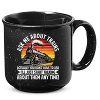 Train Locomotive Railway Conductor Train Engineer Retro 15oz Campfire Ceramic Mug