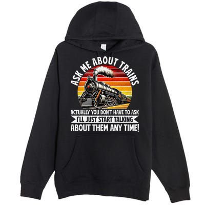 Train Locomotive Railway Conductor Train Engineer Retro Premium Pullover Hoodie