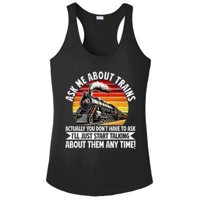 Train Locomotive Railway Conductor Train Engineer Retro Ladies PosiCharge Competitor Racerback Tank