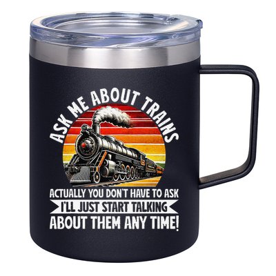 Train Locomotive Railway Conductor Train Engineer Retro 12oz Stainless Steel Coffee Mug