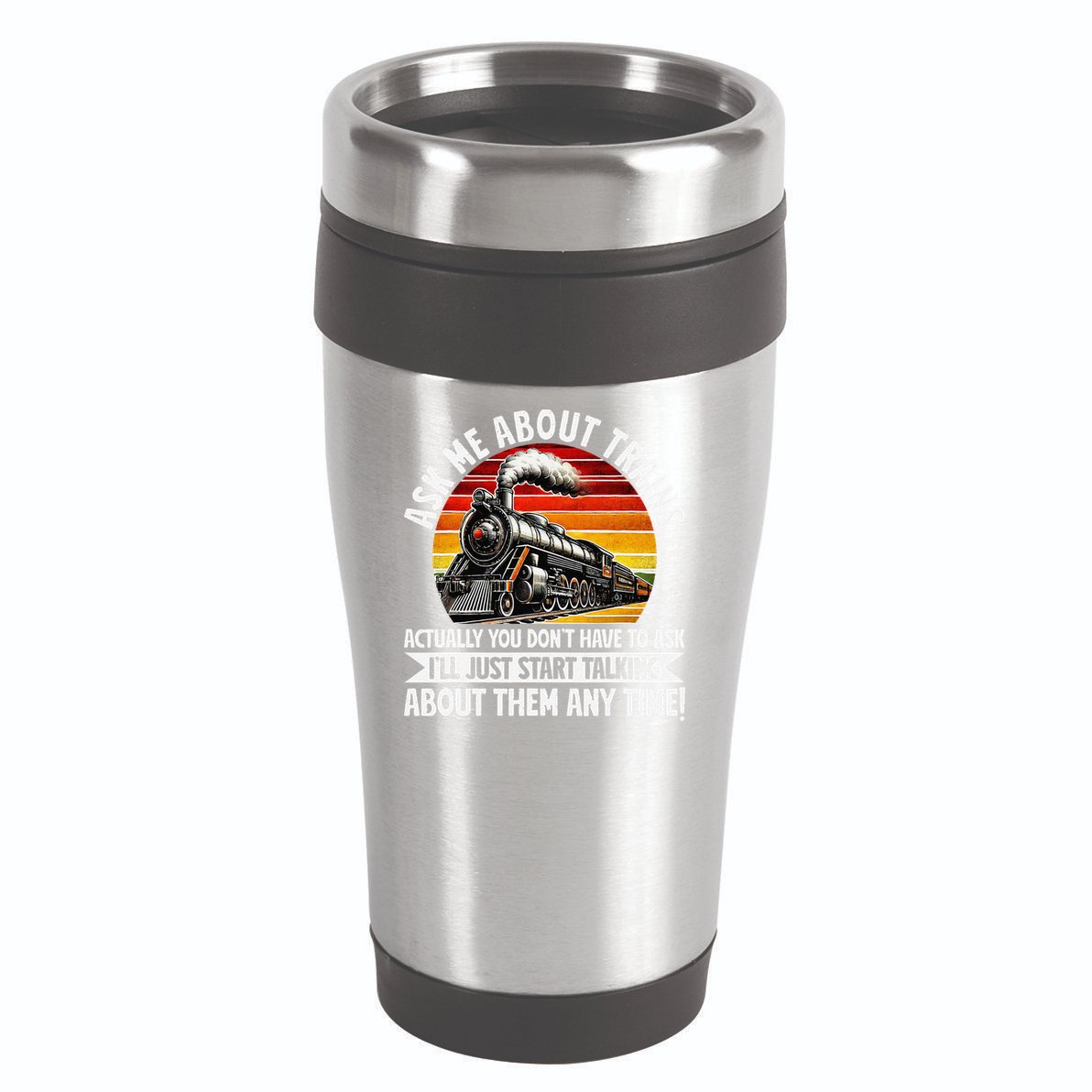 Train Locomotive Railway Conductor Train Engineer Retro 16oz Travel Tumbler