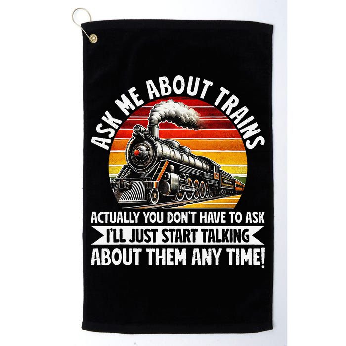 Train Locomotive Railway Conductor Train Engineer Retro Golf Towel