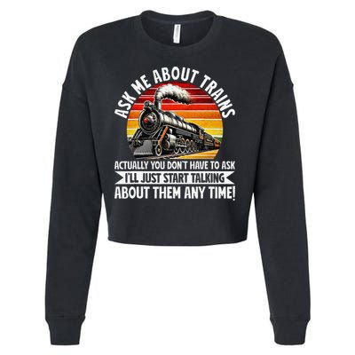 Train Locomotive Railway Conductor Train Engineer Retro Cropped Pullover Crew