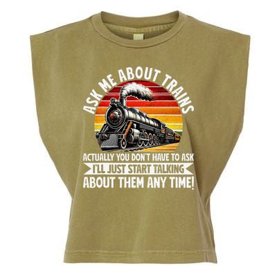 Train Locomotive Railway Conductor Train Engineer Retro Garment-Dyed Women's Muscle Tee