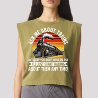 Train Locomotive Railway Conductor Train Engineer Retro Garment-Dyed Women's Muscle Tee