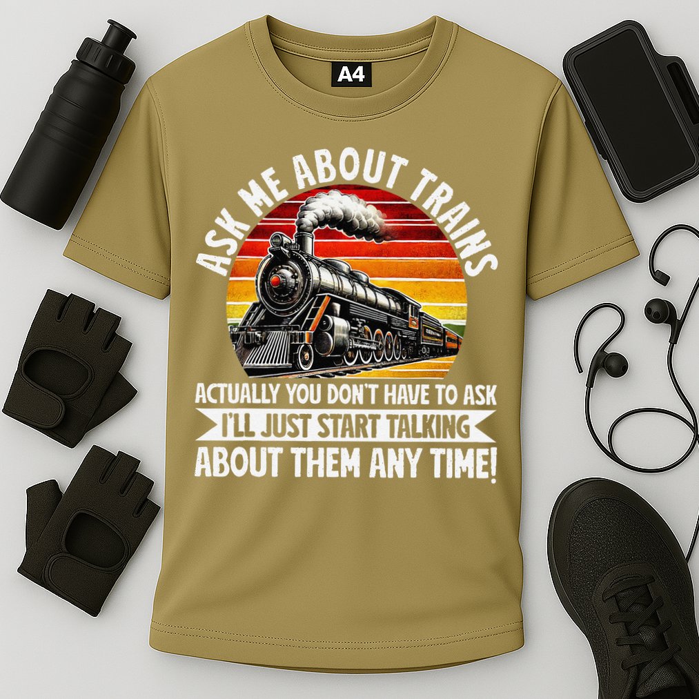 Train Locomotive Railway Conductor Train Engineer Retro Performance Shirt
