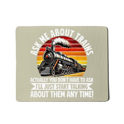 Train Locomotive Railway Conductor Train Engineer Retro Mousepad