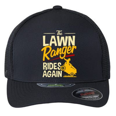 The Lawn Ranger Rides Again Lawn Tractor Mowing Flexfit Unipanel Trucker Cap