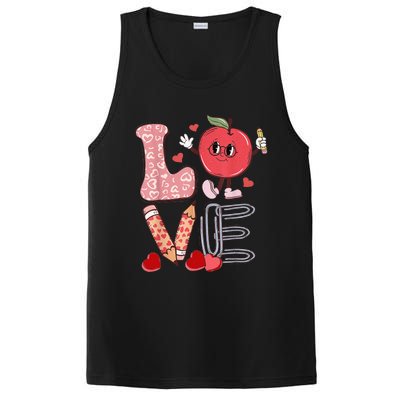 Teacher Love Retro Groovy Women's Day Gifts For Teachers PosiCharge Competitor Tank