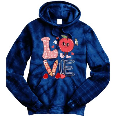 Teacher Love Retro Groovy Women's Day Gifts For Teachers Tie Dye Hoodie