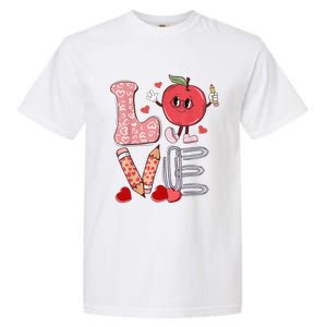 Teacher Love Retro Groovy Women's Day Gifts For Teachers Garment-Dyed Heavyweight T-Shirt