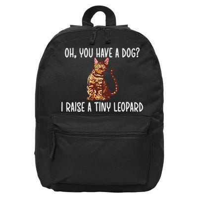 Tiny Leopard Rosetted Bengal Cat Owner 16 in Basic Backpack