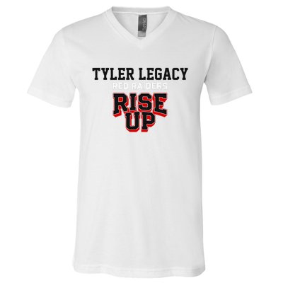 Tyler Legacy Red Raiders Rise Up Hs V-Neck T-Shirt