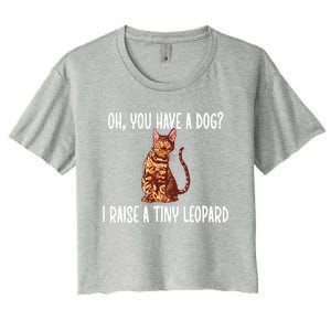 Tiny Leopard Rosetted Bengal Cat Owner Gift Women's Crop Top Tee