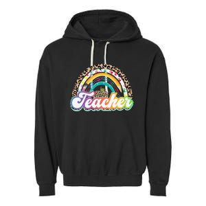 Teacher Life Rainbow Teacher for Wo Best Teacher Garment-Dyed Fleece Hoodie