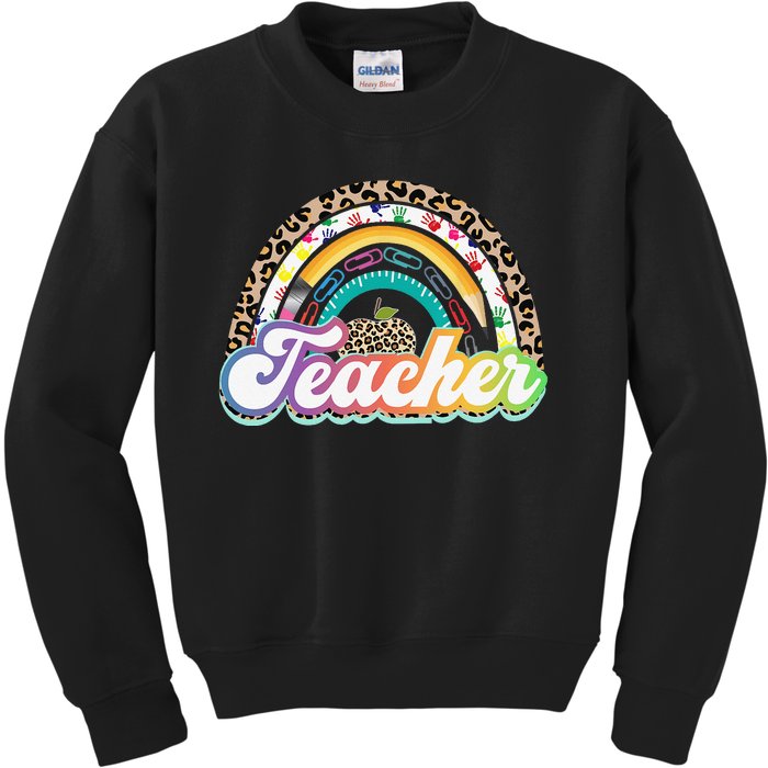 Teacher Life Rainbow Teacher for Wo Best Teacher Kids Sweatshirt