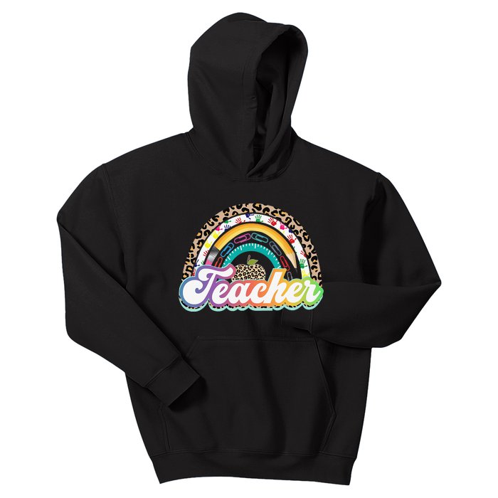 Teacher Life Rainbow Teacher for Wo Best Teacher Kids Hoodie